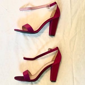 Bamboo Fuchsia Open Toe Heels